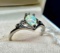 White Zircon Opal Crown Ring sz4.5