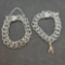 (2) Sterling silver braided bracelets with Lobster charm