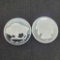 (2) 1 Troy Oz .999 fine Silver Buffalo Round coins