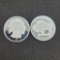 (2) 1 Troy Oz .999 fine silver Buffalo round coins