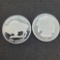 (2) 1 Troy Oz .999 fine silver Buffalo round coins