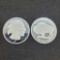 (2) 1 Troy Oz .999 fine silver Buffalo round coins