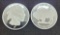 (2) 1 Troy Oz .999 fine silver Buffalo round coins