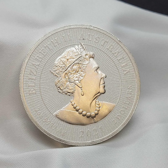 2021 Australia 2 Dollars 2 troy Oz .999 fine silver coin