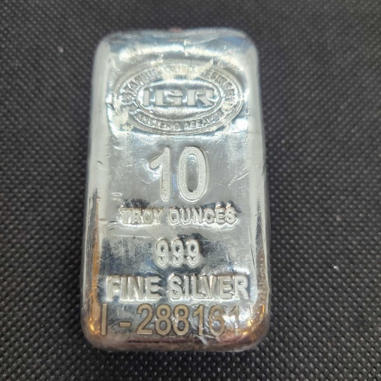 IGR 10 Troy Oz .999 fine silver bar