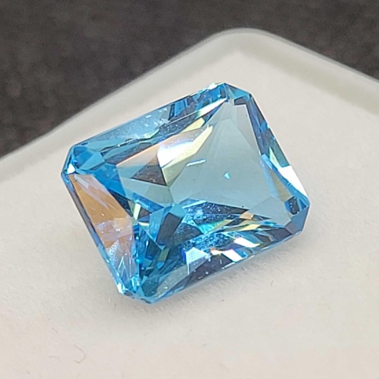 Square cut Sea Blue Topaz gemstone