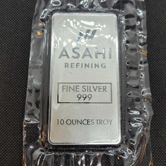 Asahi Refining 10oz .999 fine silver bar