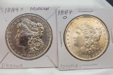 (2) 1884-O Morgan Silver Dollars 90% silver coins