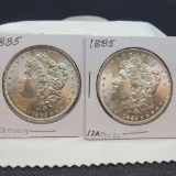 (2) 1885 Morgan silver dollars 90% silver coins