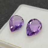Set Of pear cut Purple Amethyst Gemstone 3.57ct