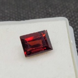 Square cut deep red Garnet gemstone 2.10ct