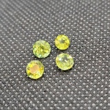 (4) Brilliant Round Cut Green Peridot gemstones 2.2ct