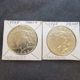 (2) 1935 Silver Peace Dollars 1935-S and 1935