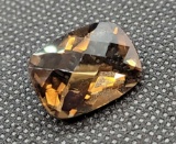 stunning checkerboard facets Smoky Quartz Gemstone 12.16ct