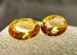 Pair of Oval Cut Citrine Gemstones 2ct total