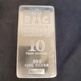 RMC 10 Troy Oz .999 fine silver Bar