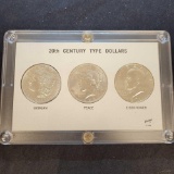 20th Century Type Dollars Morgan, Peace, Eisenhower