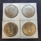 (4) bicentennial Eisenhower Silver dollar