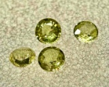 4 Mini Diamond Cut Yellow Sapphire Gemstones 0.6ct total