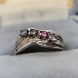 10k white gold Ring with Ruby gemstone