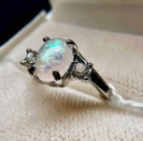 Multi Color Fine Cut Opal Ring sz4.5