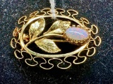 Goldtone Opal Pin