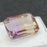 Emerald Cut Bi color Amethyst Gemstone 16.86ct