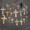 Cross Pendant lot Gold stone steel