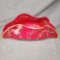 Vintage Red Viz taco shaped blown glass art piece