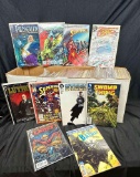 Long box of over 200 Comics, Superman, Batman, Hawkman more