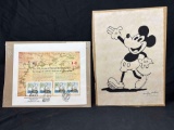 Signed Andy Warhol Mickey Mouse Art. Canada 1606 Samuel de Champlain stamps