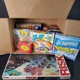 Large box of board games Risk Doodle Dice Slap Ticket To Ride Blink more