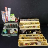 2 fishing tackle boxes full of tackle Sportfisher 450 Old Pal Woodstream 6 tray PF4500