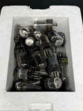 Box of Assorted Electronic Tubes Zenith, Sylvania, Meck more