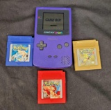 Gameboy Color with 3 Pokemon Games