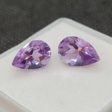Pair of Pear Cut Purple Amethyst Gemstone beautiful stones