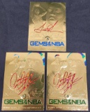 (3) 23kt gold Gems of the game Basketball Cards Dennis Rodman and Scottie Pippen