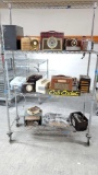 Entire cart of vintage radios and parts/hardware ? most not working
