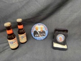 2008 John McCain Presidential Campaign Button and Washington Dollar Coin Sarah Palin. Budweiser Salt