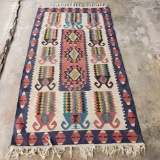 Vintage Turkish Kilim Area Rug Handmade
