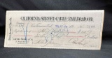 California Street Cable Railroad Co Dividend Check 1895 Alfred Boral Co