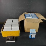 box of Health Smart digiscan thermometers NIB box of hard case wallets NIB