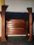 Early 19th Century Wood Bed with Rails