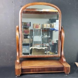 Vintage wooden dresser top vanity mirror