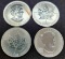 (4) Canadian 5 Dollars 1 Troy Oz .999 fine silver Round coins