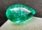 Gorgeous Bright Green Glowing 6.5ct Pear Cut Emerald