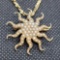 10kt gold Sun Pendant On Gold filled Necklace