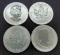 (4) 1 Troy Oz .999 fine silver Canadian 5 Dollars round coins