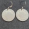Set of Barber Nickel earrings 1904 and 1905