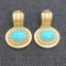 14K Yellow Gold Turquoise Clip-on Earrings